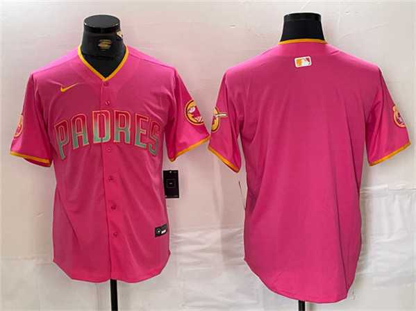 Men%27s San Diego Padres Blank Pink Cool Base Stitched Baseball Jersey